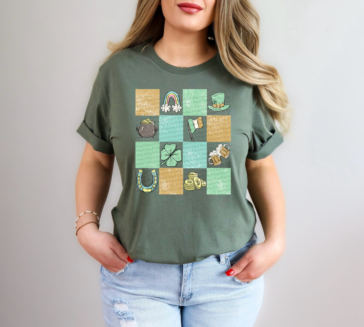 St. Patrick Things Grunge Grid 74554 DTF Transfer