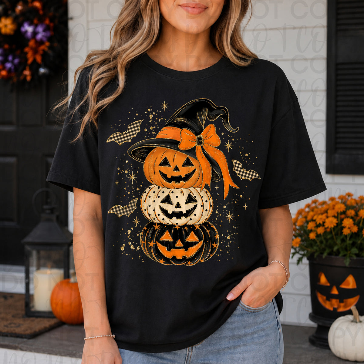 Stacked Halloween pumpkins (UAC) DTF Transfer