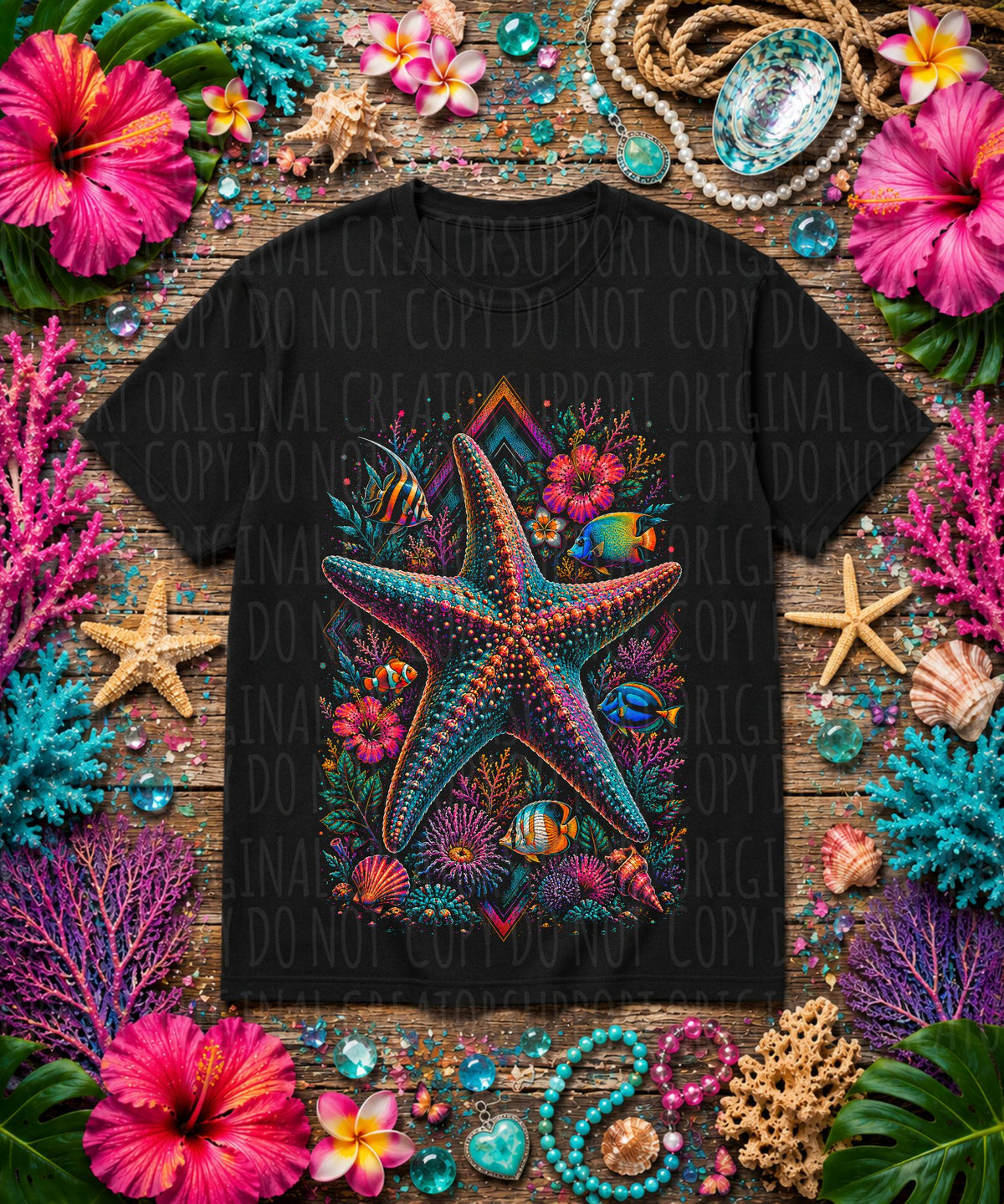 Floral starfish (Starlight) DTF Transfer