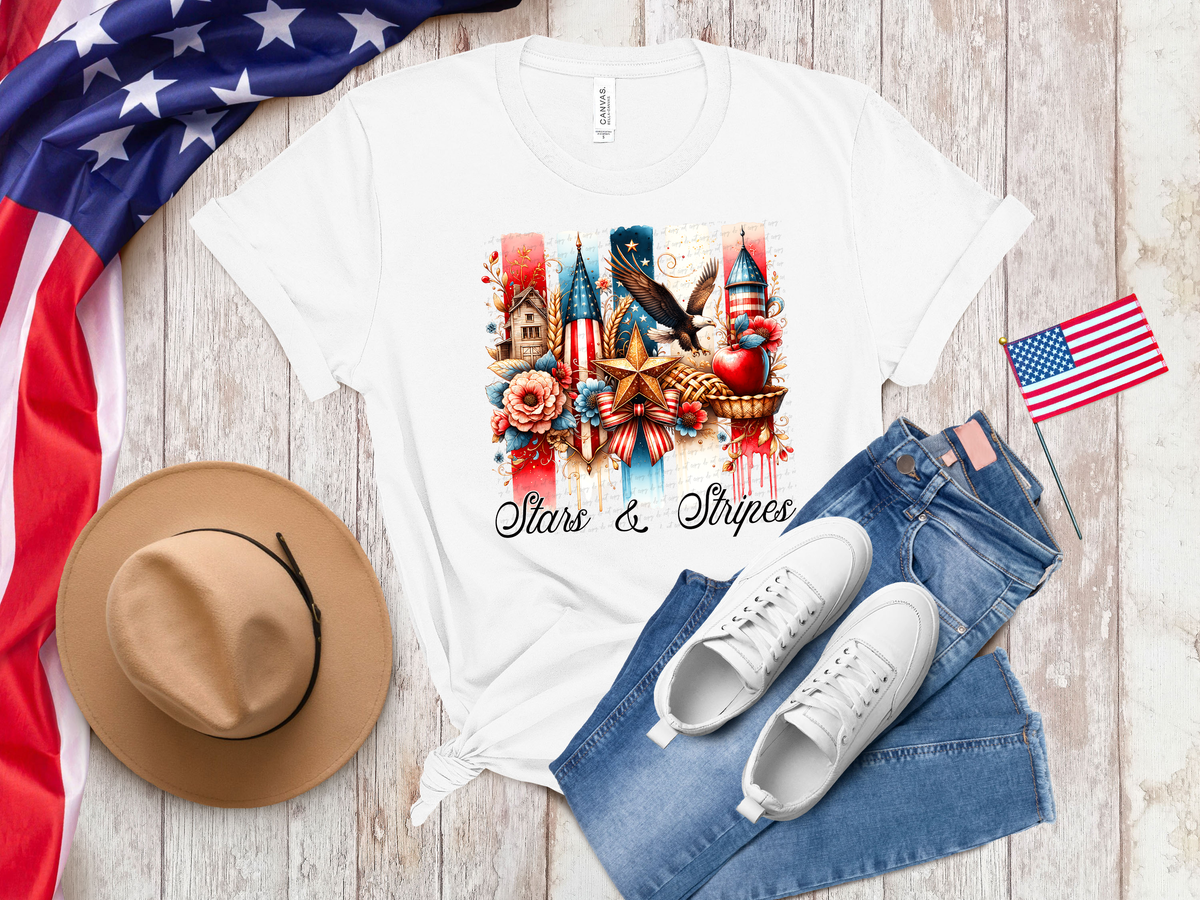 Stars And Stripes Black Font Brushstroke 104864 DTF transfer