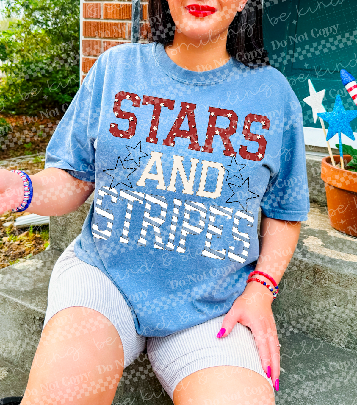 Stars and stripes (red stars font) (CMLD) DTF Transfer