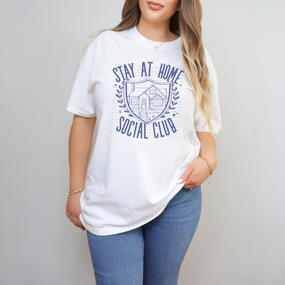 Stay At Home Social Club Blue 89251 DTF Transfer