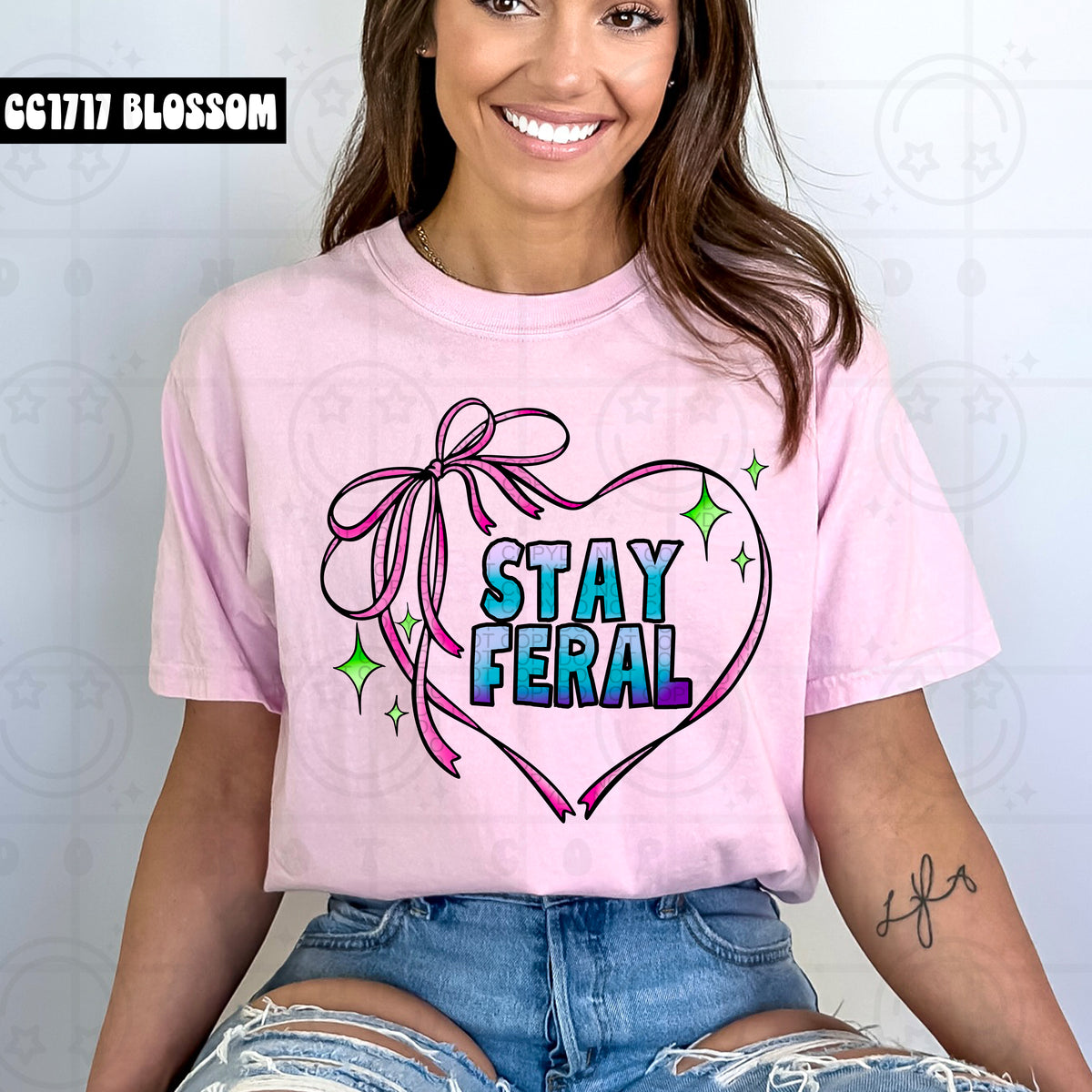 Stay Feral Heart Ribbon (HW) DTF transfer