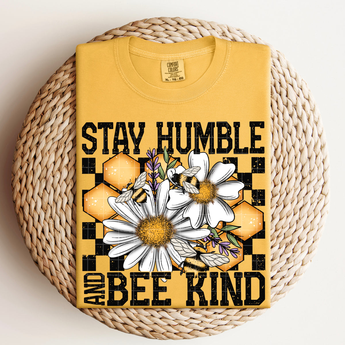 Stay humble bee kind (flowers and bees) (SDD) DTF Transfer