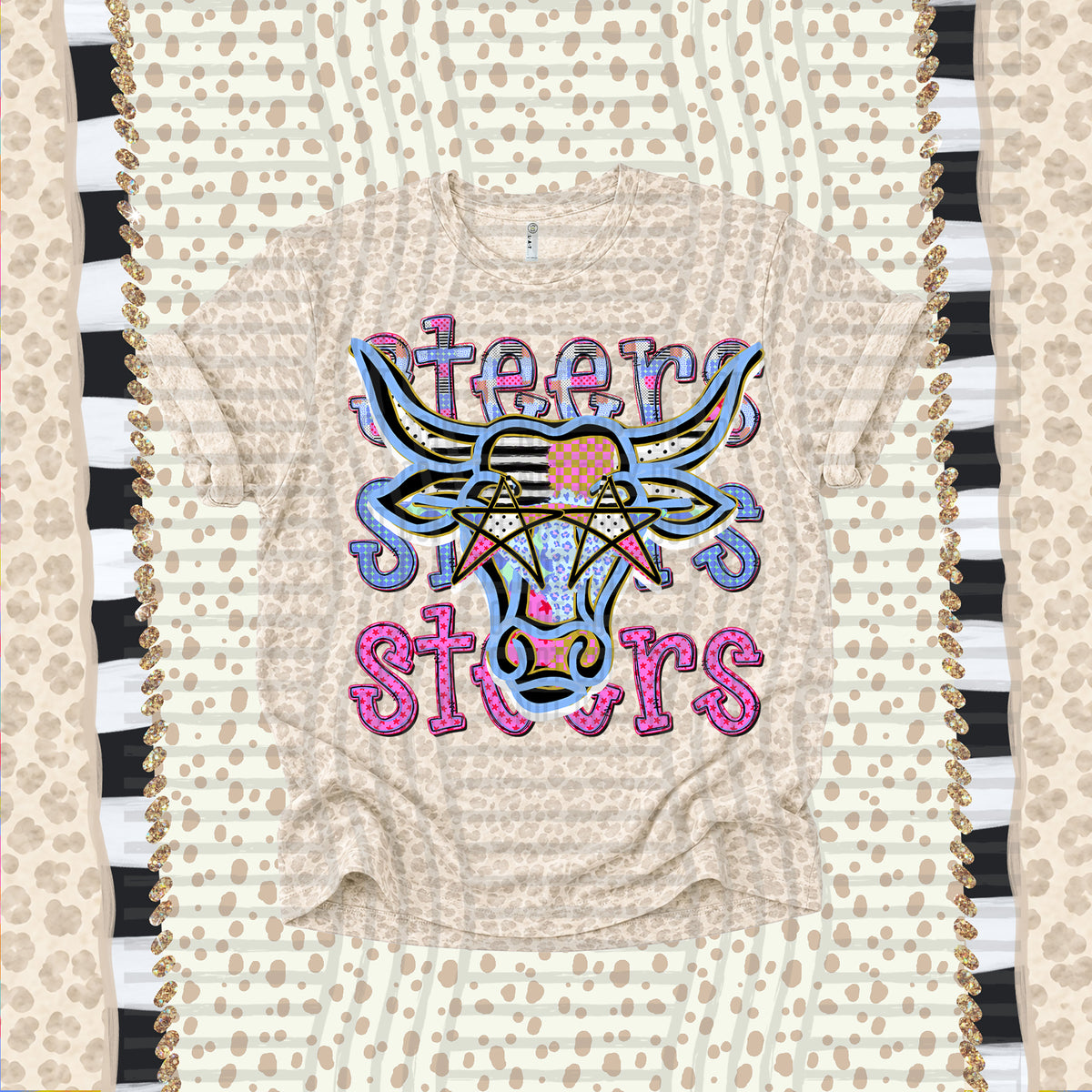 Steers-Dolly Doodle Print (Caplinger) DTF Transfer