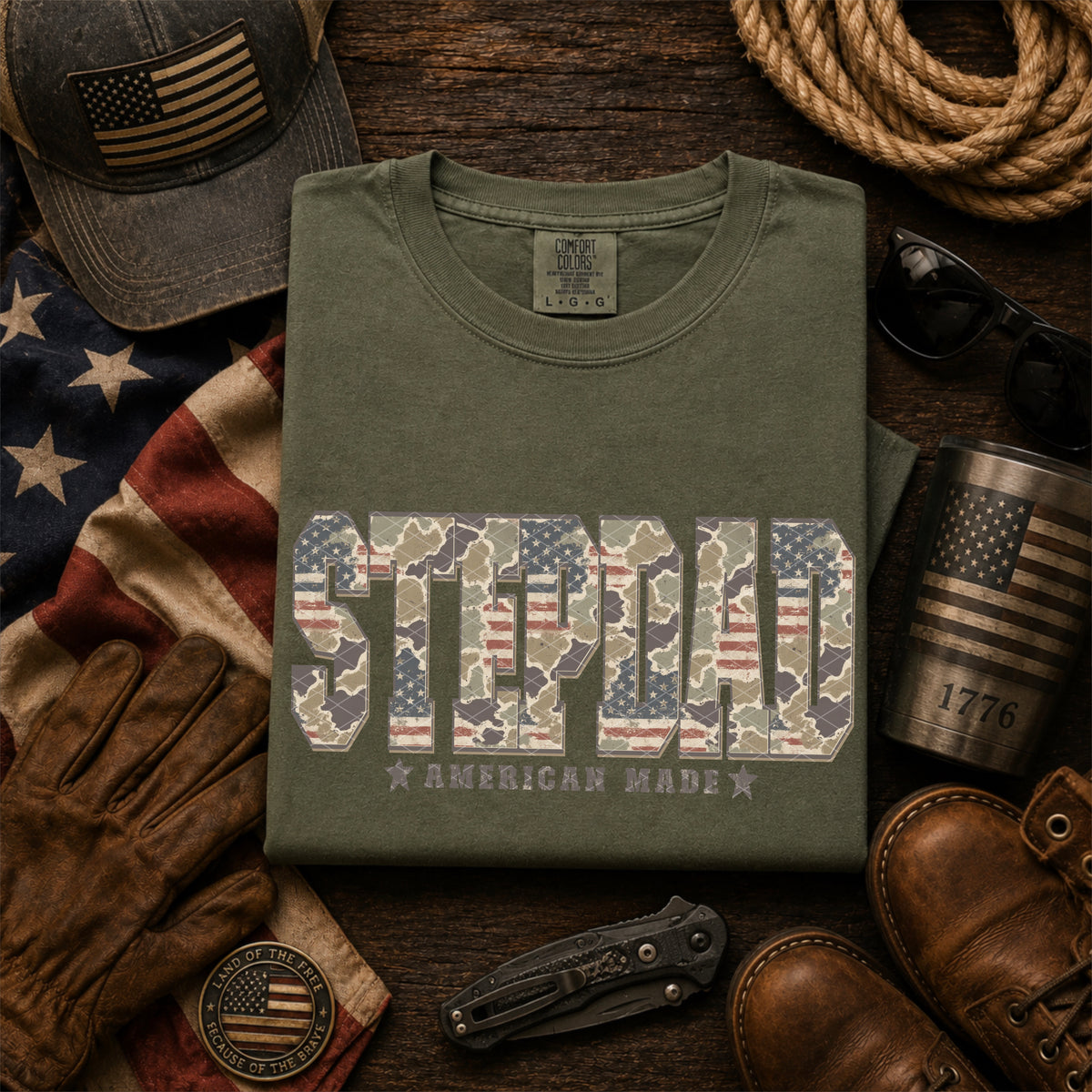 Stepdad American made camo (SDD) DTF Transfer