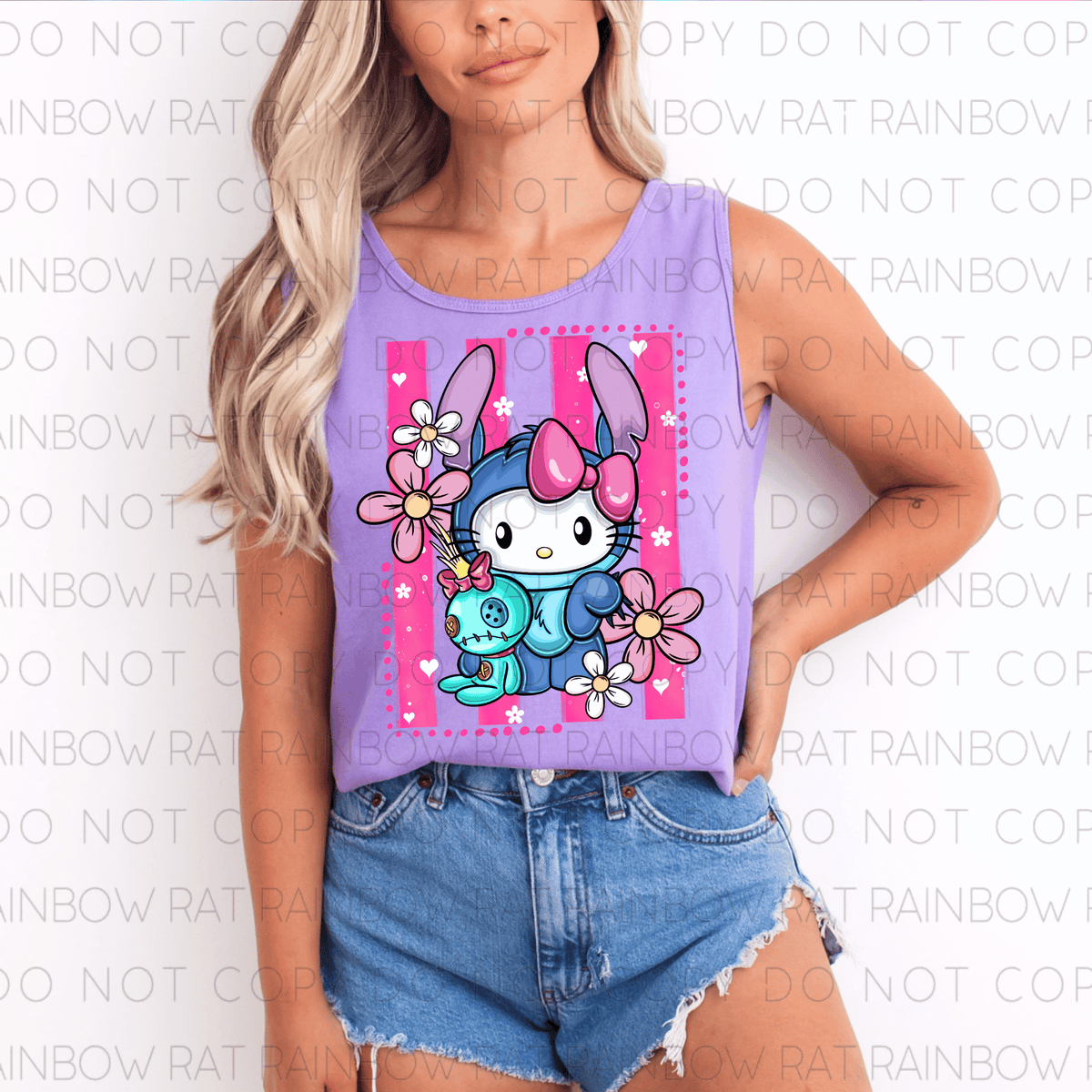Allien cat pink stripes (RRD) DTF Transfer