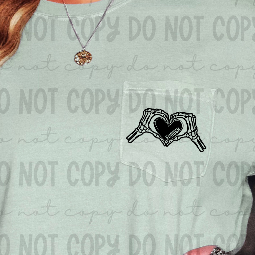 Stop trying to be good enough BLACK POCKET (Revel) 101763 DTF transfer