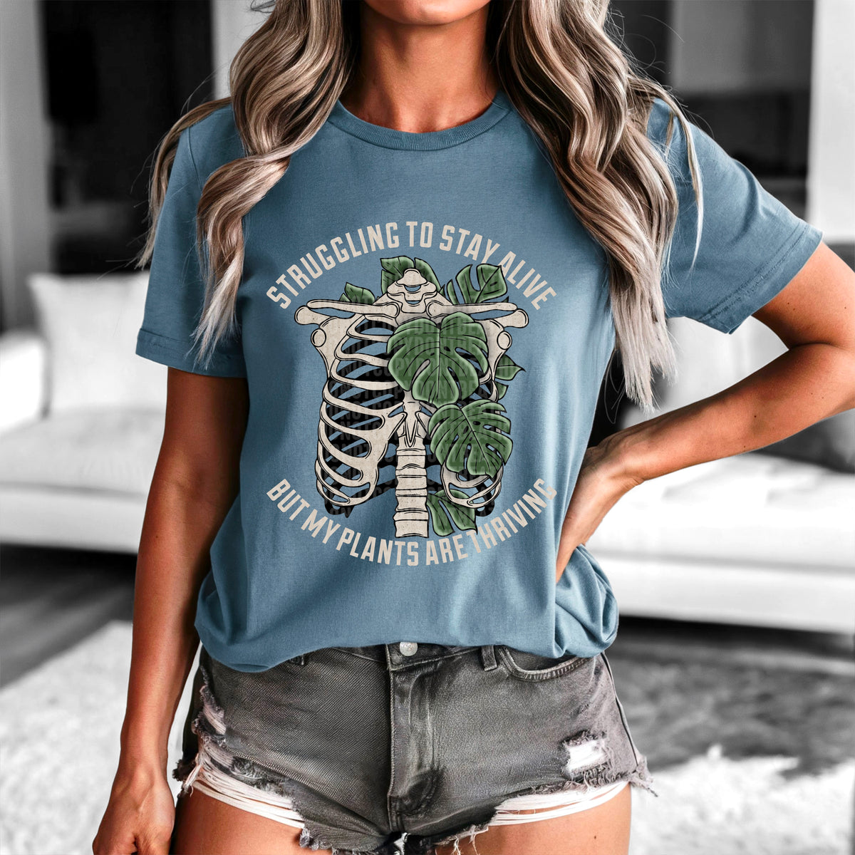 Struggling To Stay Alive But My Plants Are Thriving Rib Cage 104396 DTF transfer