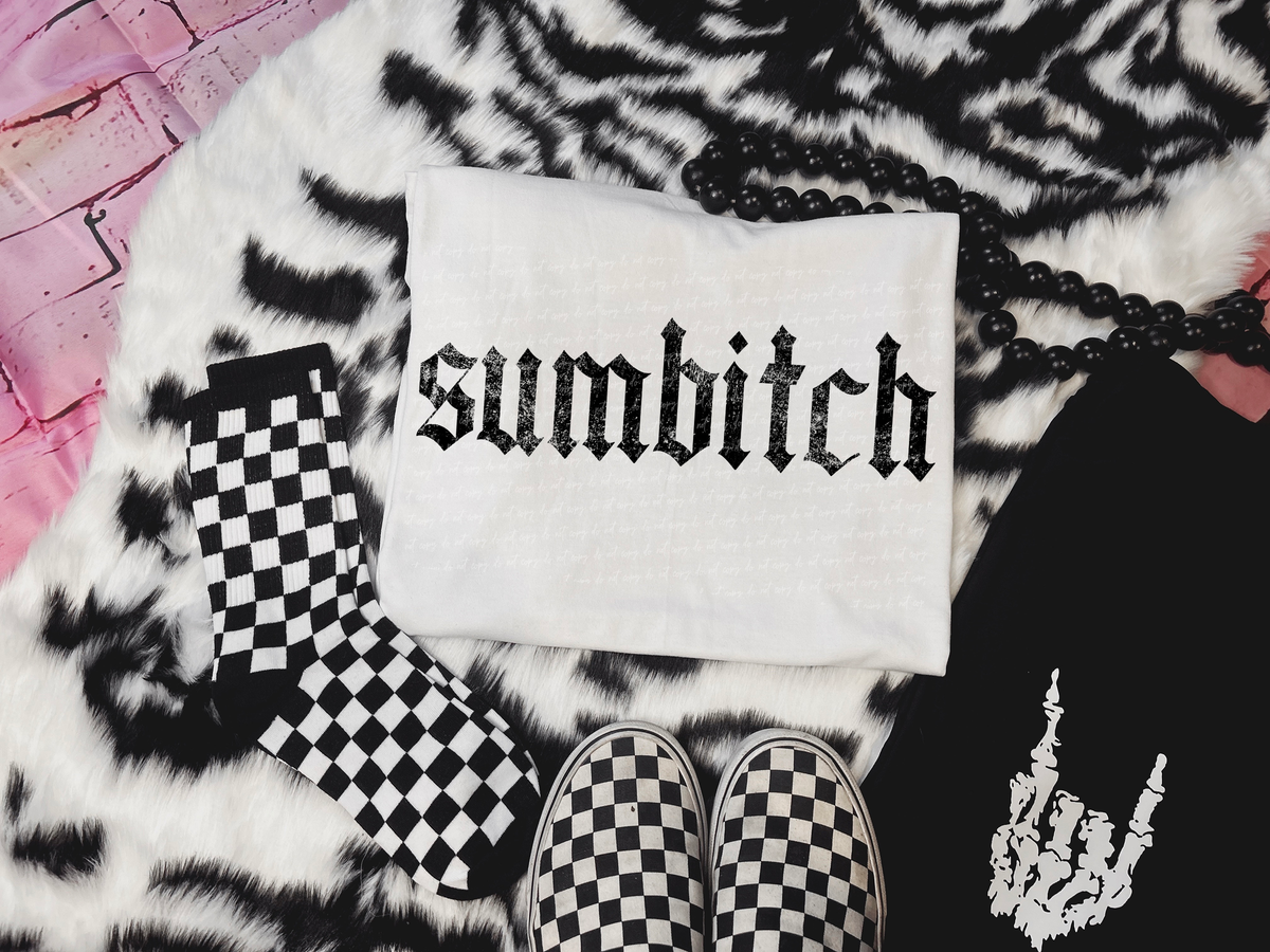 Sumbitch Black Grunge 86358 DTF Transfer
