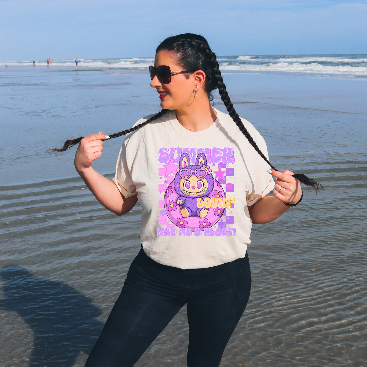 Summer Had Me A Blast Doll Checkered  Background 117558 DTF transfer