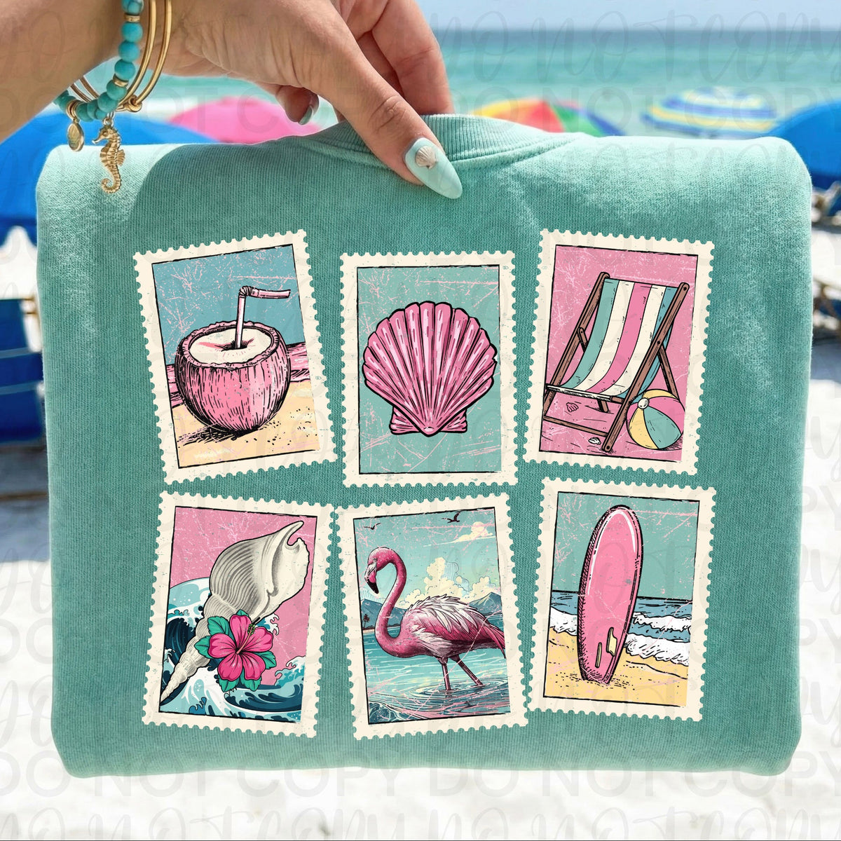 Seashell stamps (UAC) DTF Transfer