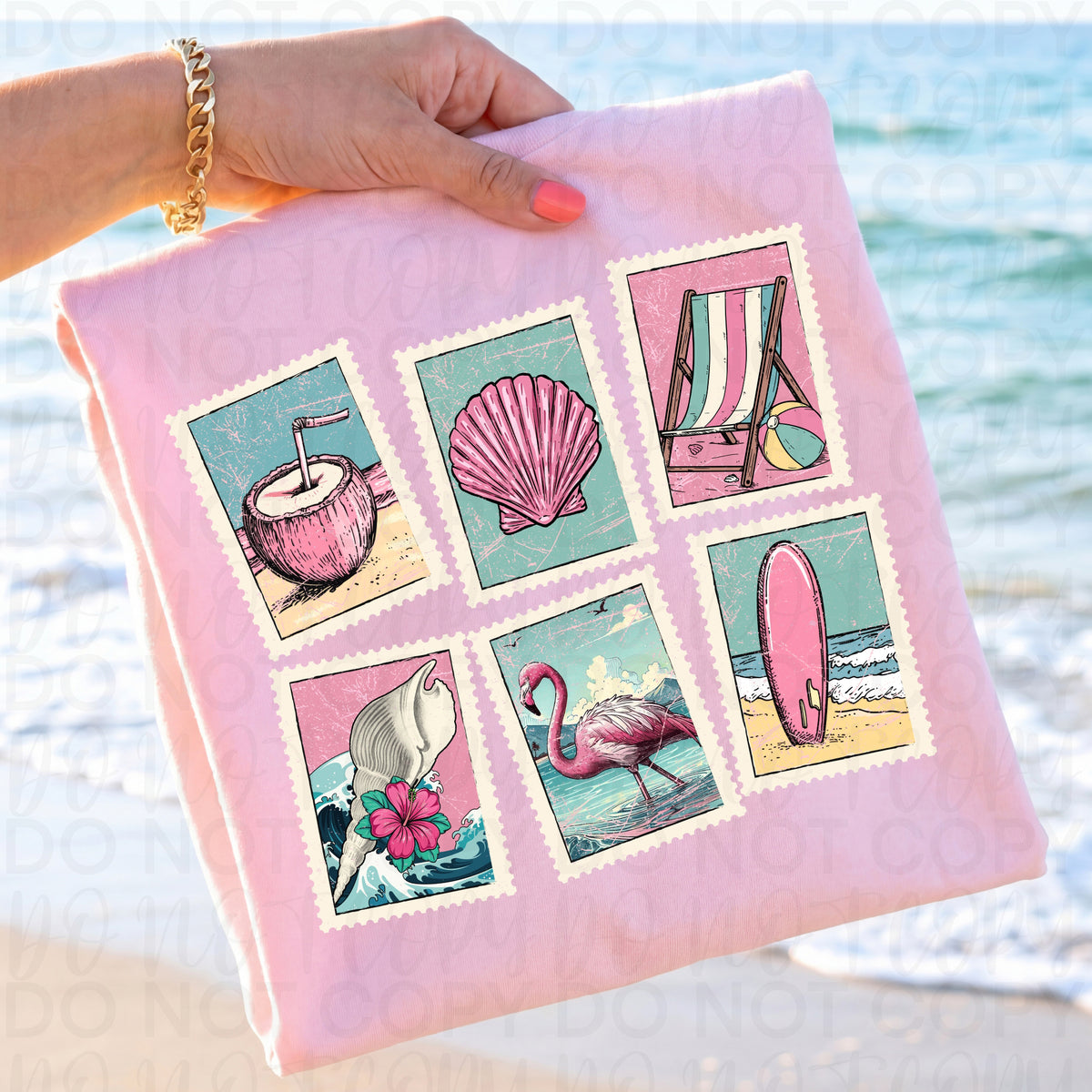 Seashell stamps (UAC) DTF Transfer