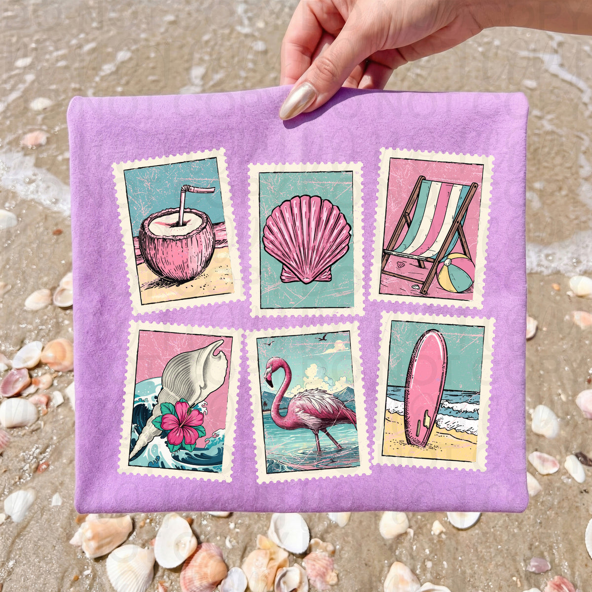 Seashell stamps (UAC) DTF Transfer