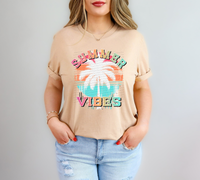 Summer Vibes Palm Tree White 74828 DTF Transfer