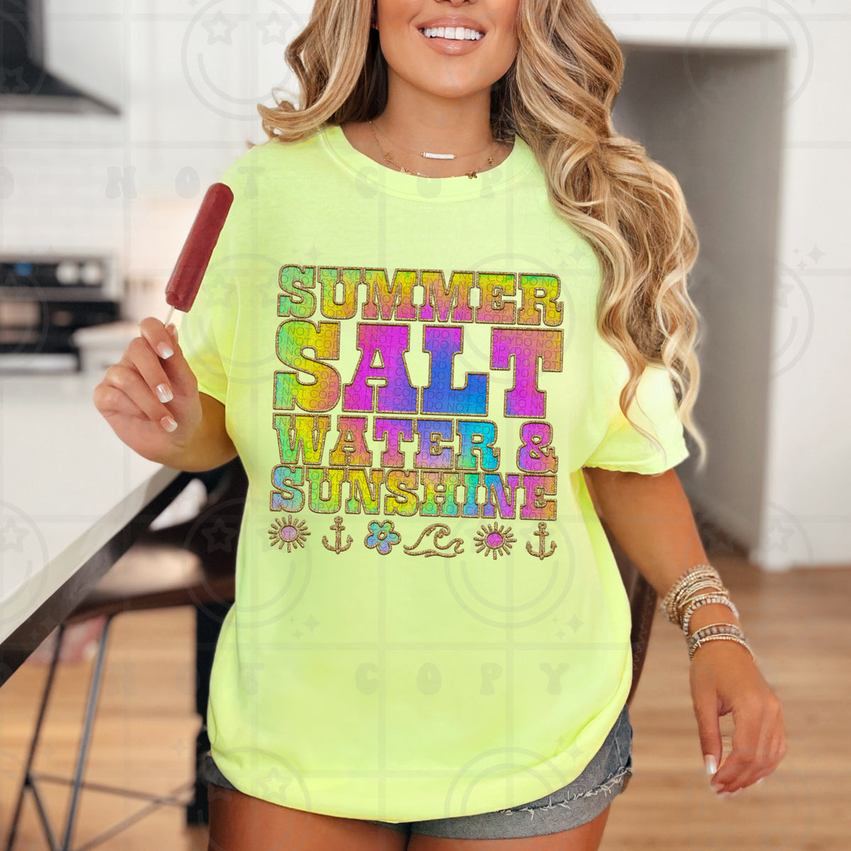 Summer Saltwater & Sunshine Tie Dye (HW) DTF transfer
