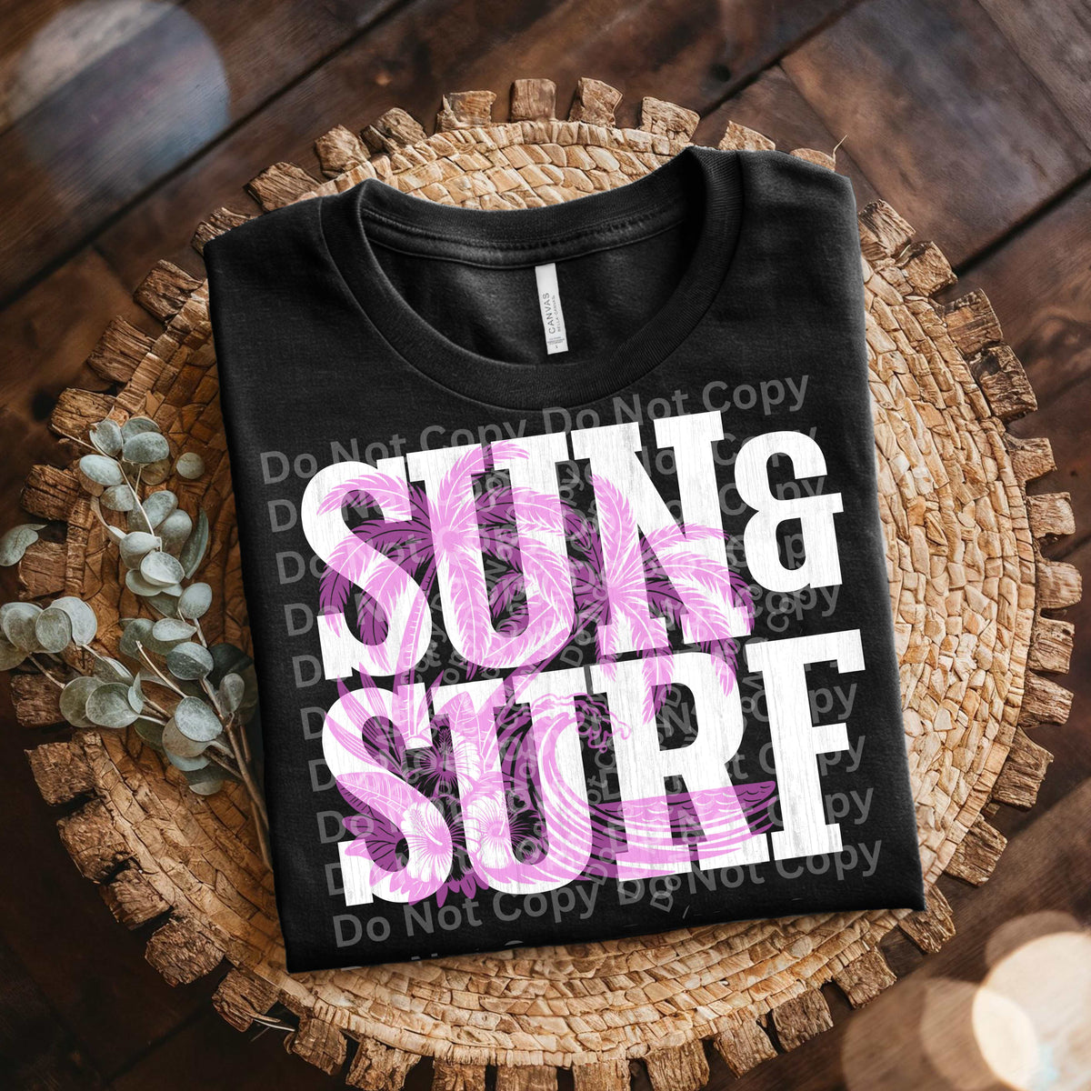Sun & Surf WHITE and PINK (Irene) DTF Transfer