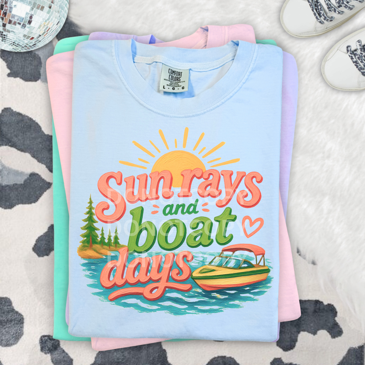 Sun rays and boat days sun and trees (CSG) DTF Transfer