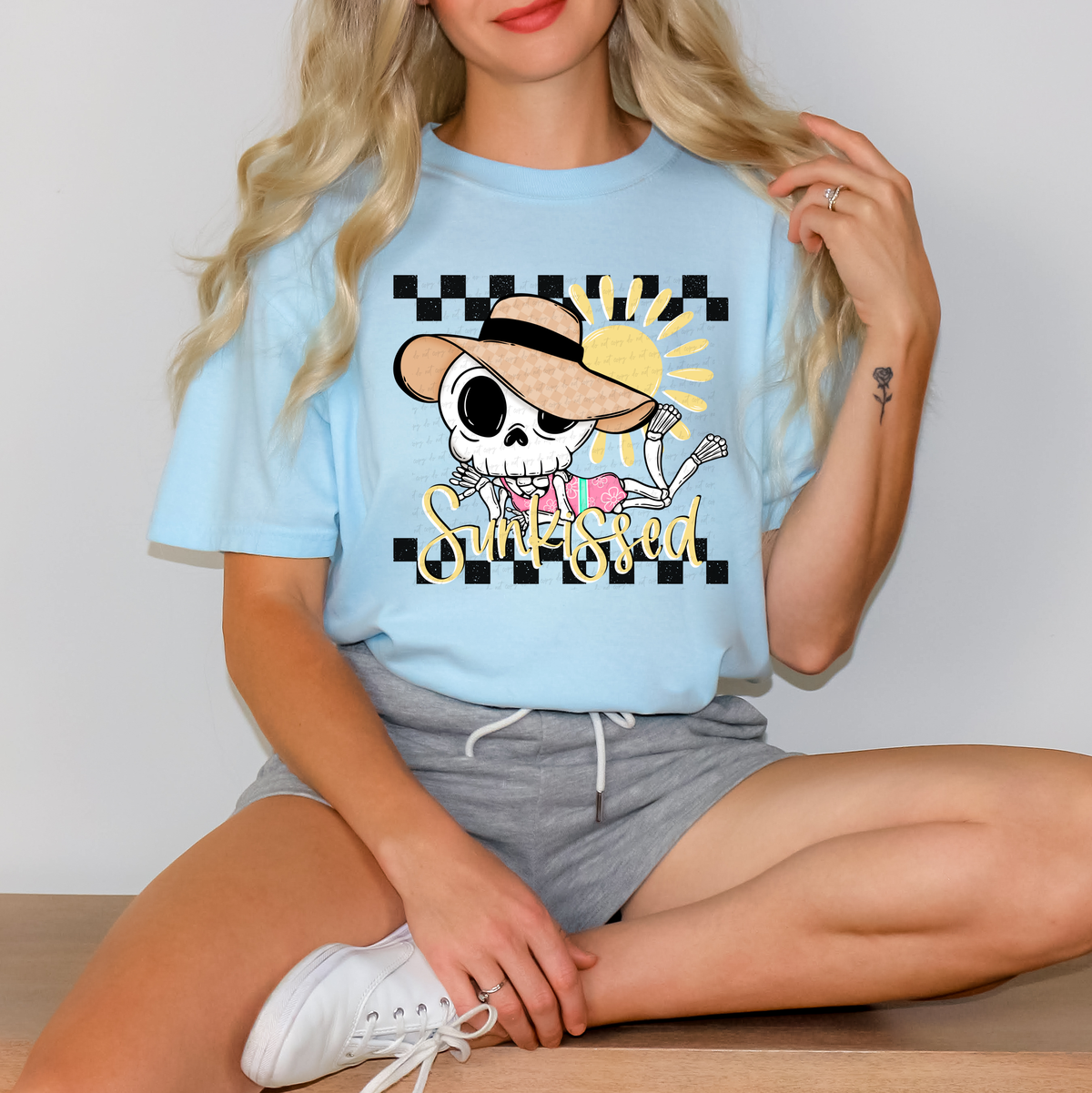 Sunkissed Checkered Skellie 111484 DTF transfer