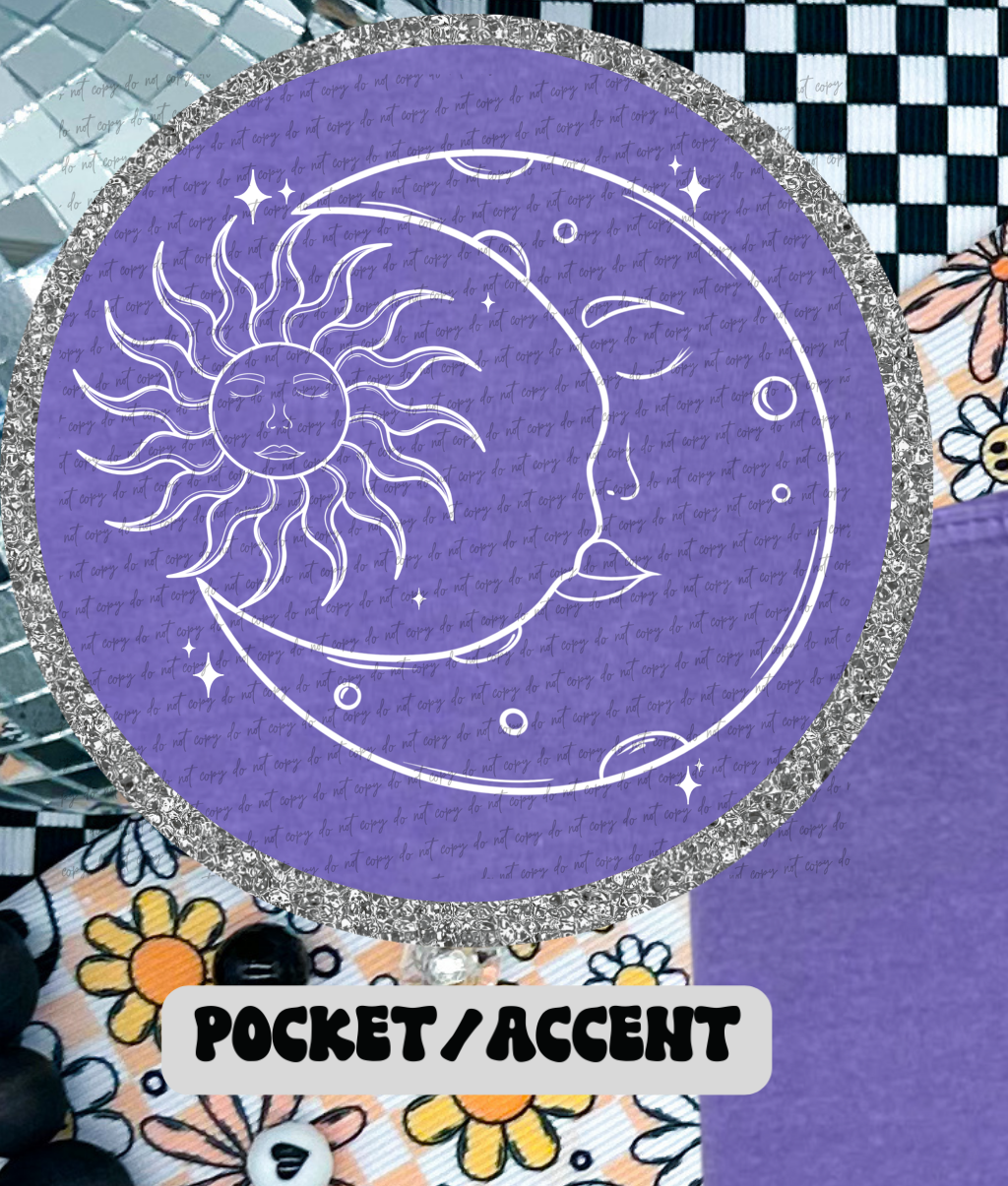 Sun Moon Pocket White 86540 DTF Transfer