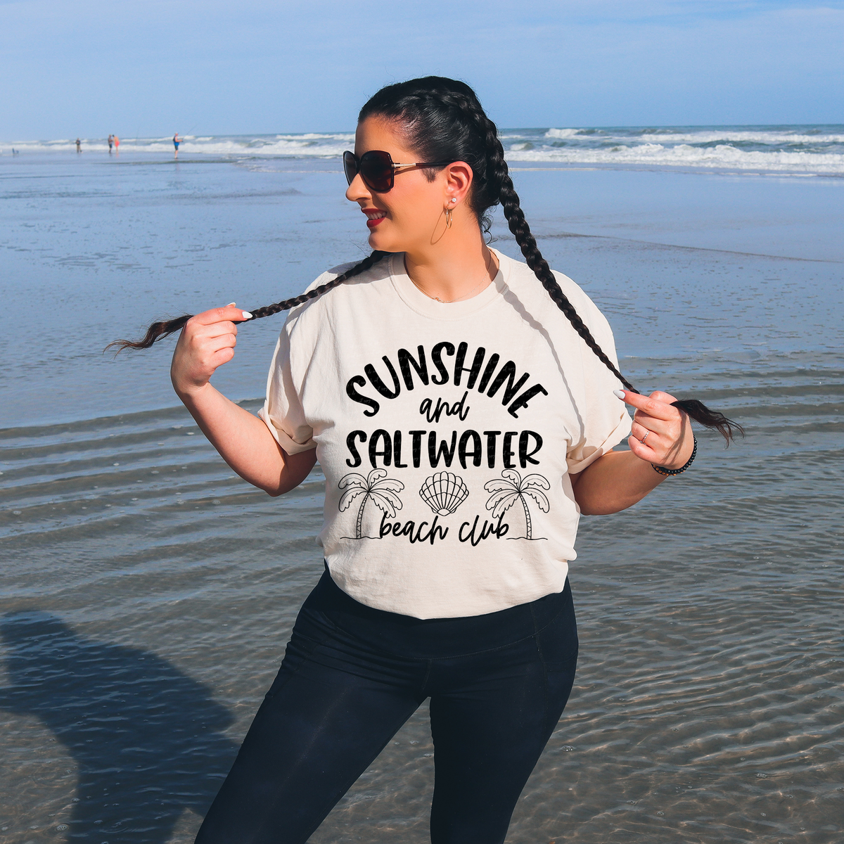 Sunshine And Saltwater And Beach Club Black 89253 DTF Transfer