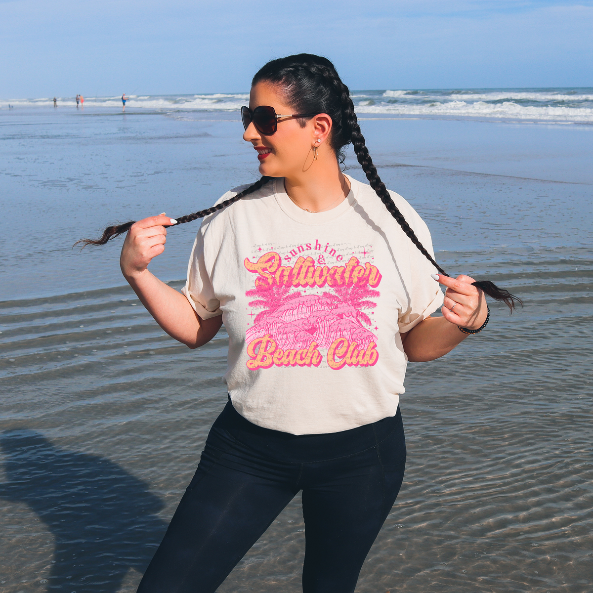 Sunshine Saltwater Beach Club Speckled Pink 89257 DTF Transfer