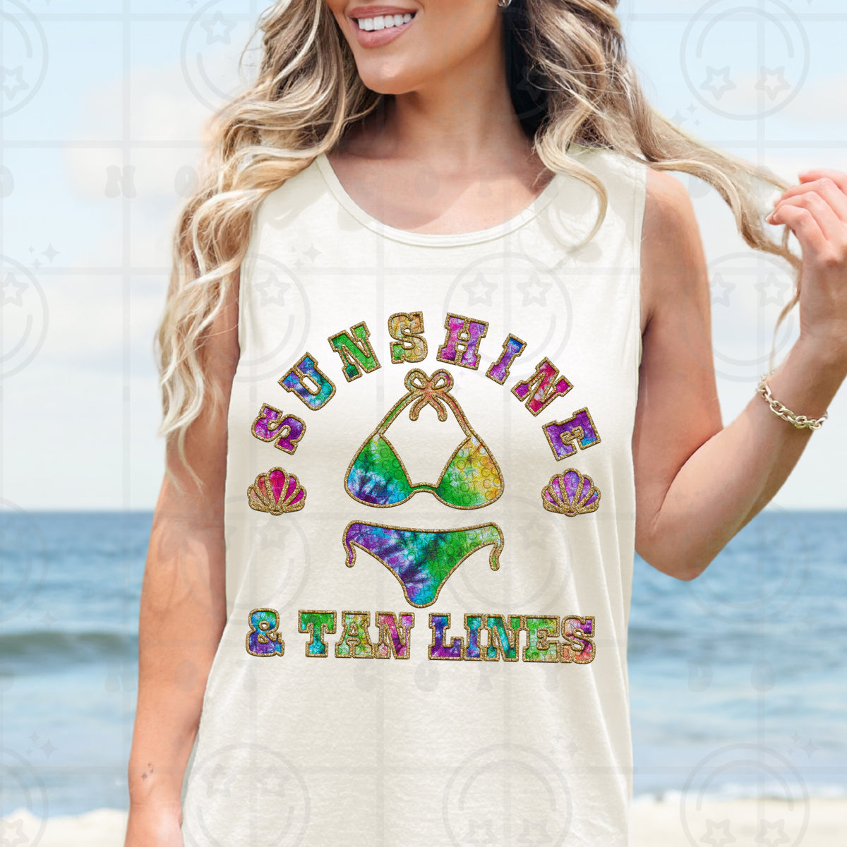 Sunshine and Tan Lines Tie Dye (HW) DTF transfer