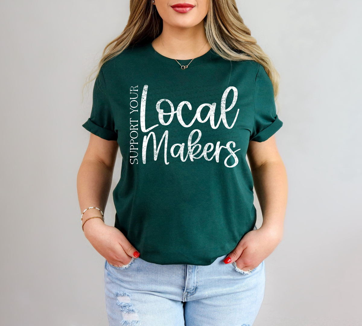 Support Your Local Makers White Grunge 86526 DTF Transfer