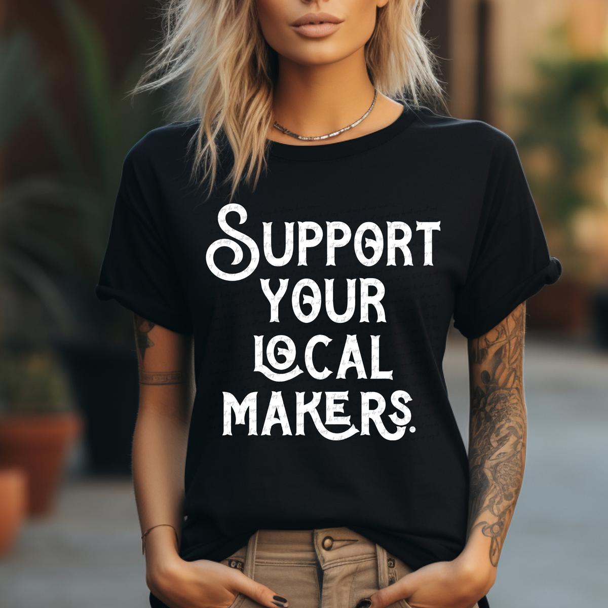 Support Your Local Makers White 86739 DTF Transfer
