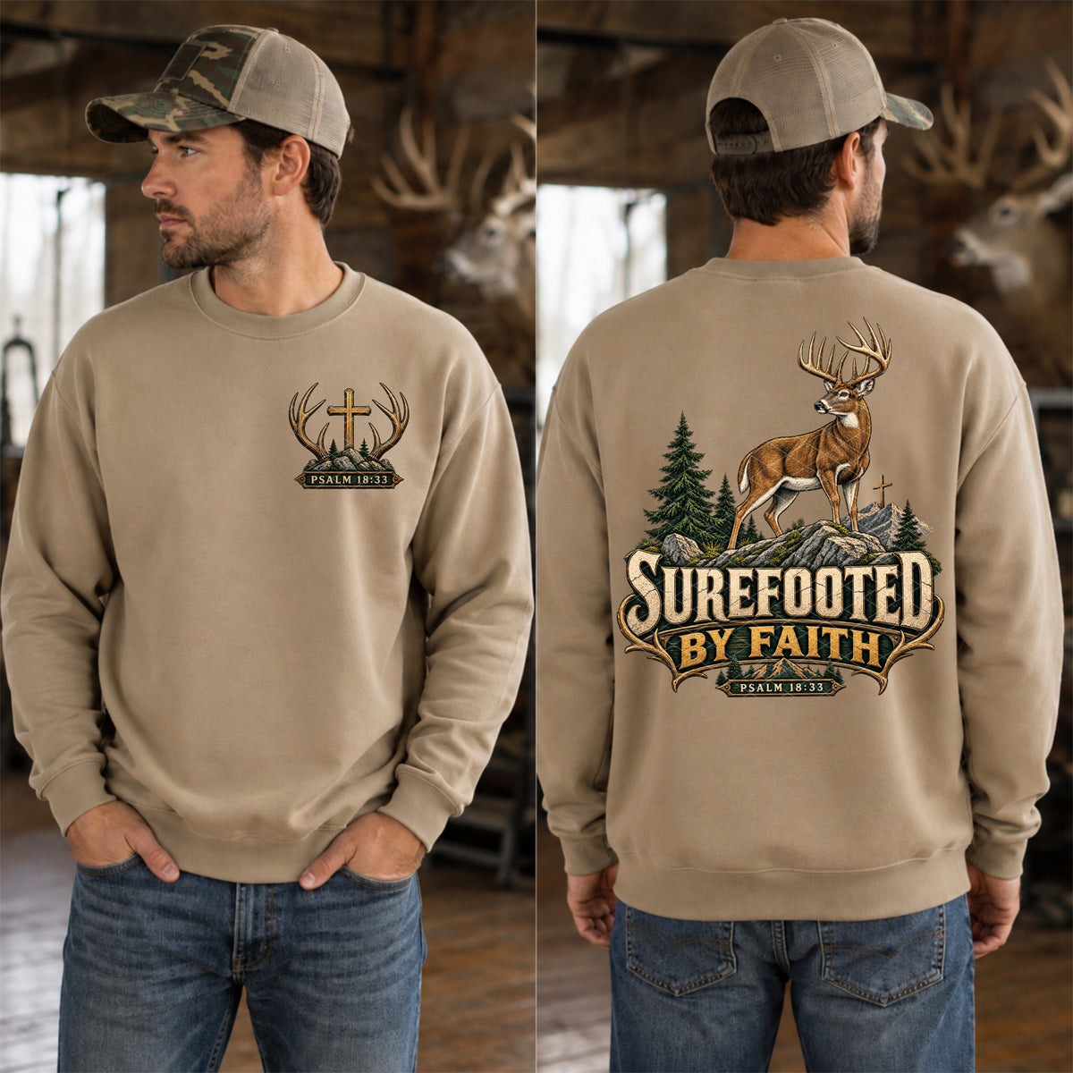 Surefooted by faith deer (BACK ONLY) (SDD) DTF Transfer