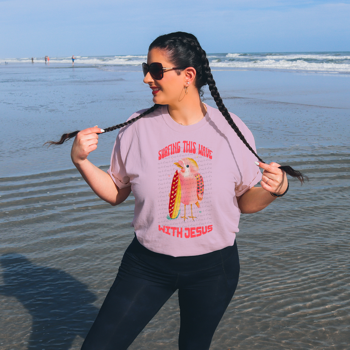 Surfing This Wave With Jesus 81031 DTF Transfer