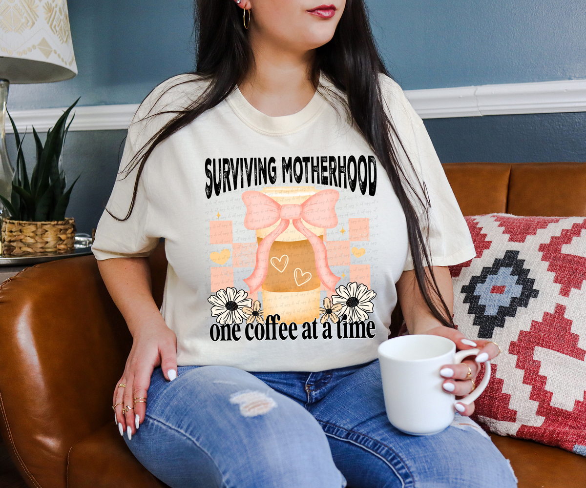 Surviving Motherhood One Coffee At A Time 86175 DTF Transfer