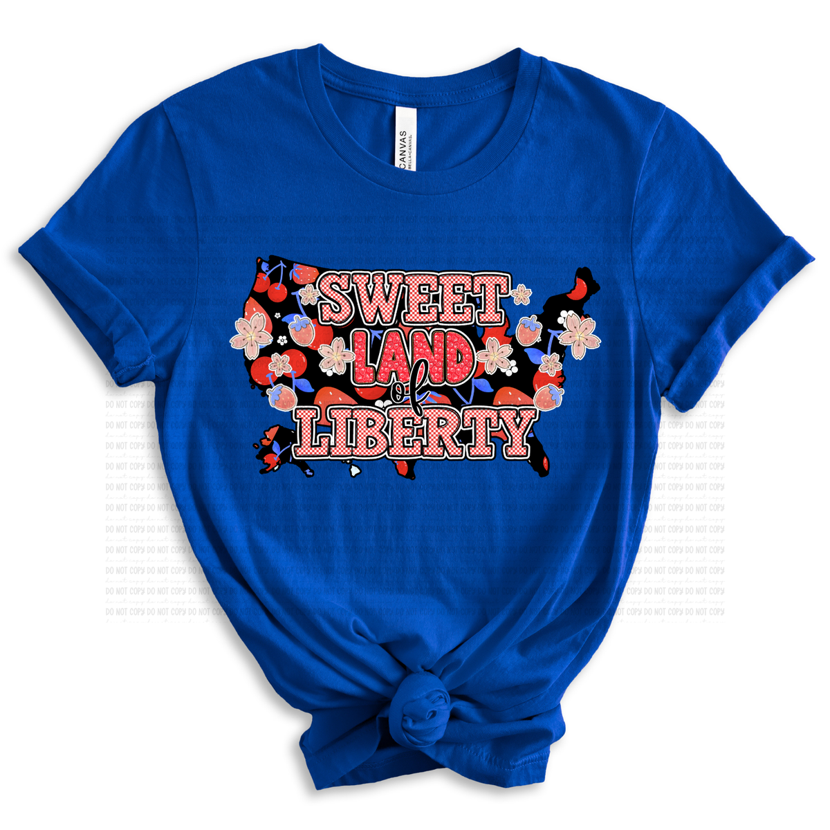 Sweet Land of Liberty (floral states background) (Revel) DTF Transfer