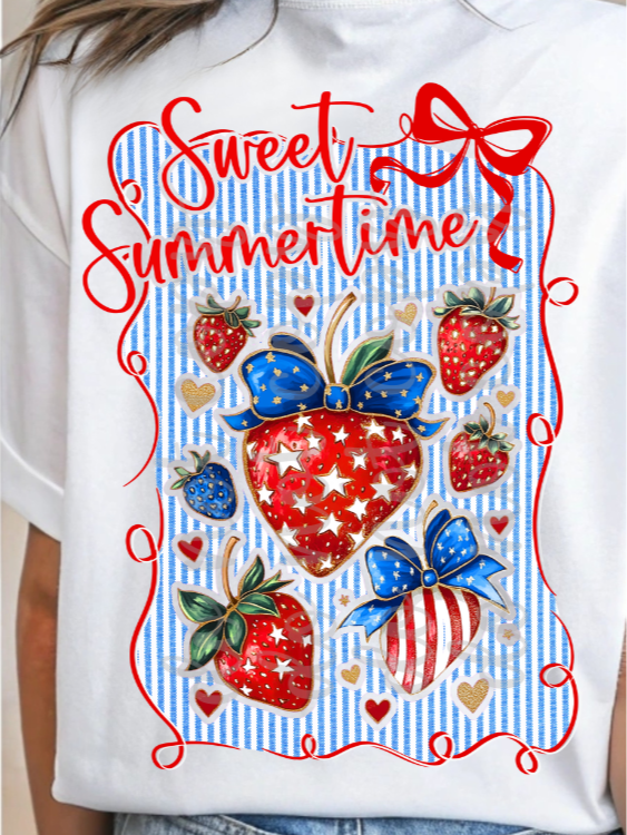 Sweet Summertime Strawberries BACK PRINT (Parker) 102265 DTF transfer