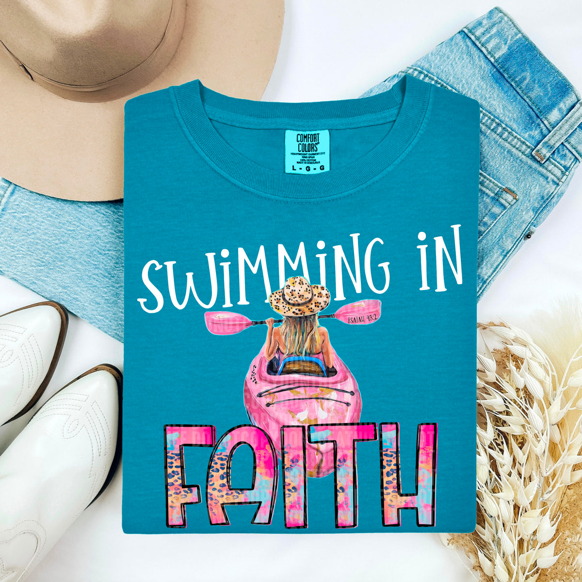 Swimming in Faith DTF transfer
