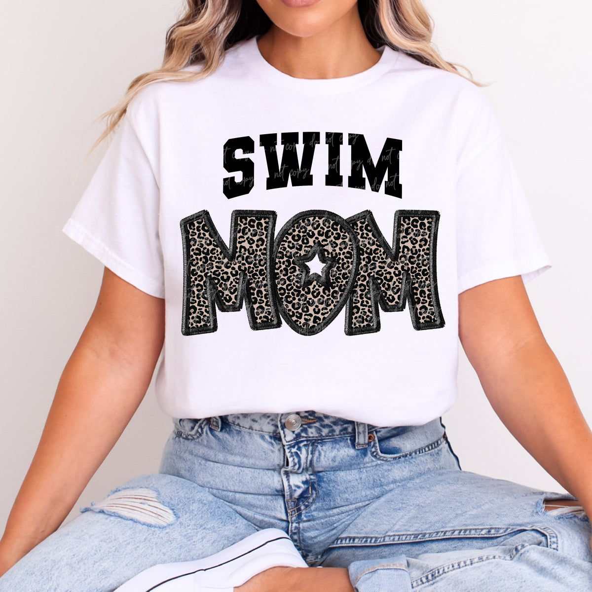 Swim Mom Leopard Print (VIRGO) DTF transfer