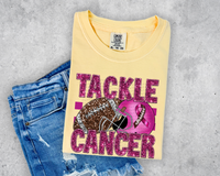 Tackle cancer BROWN football and PINK helmet sequin 40263 DTF TRANSFER