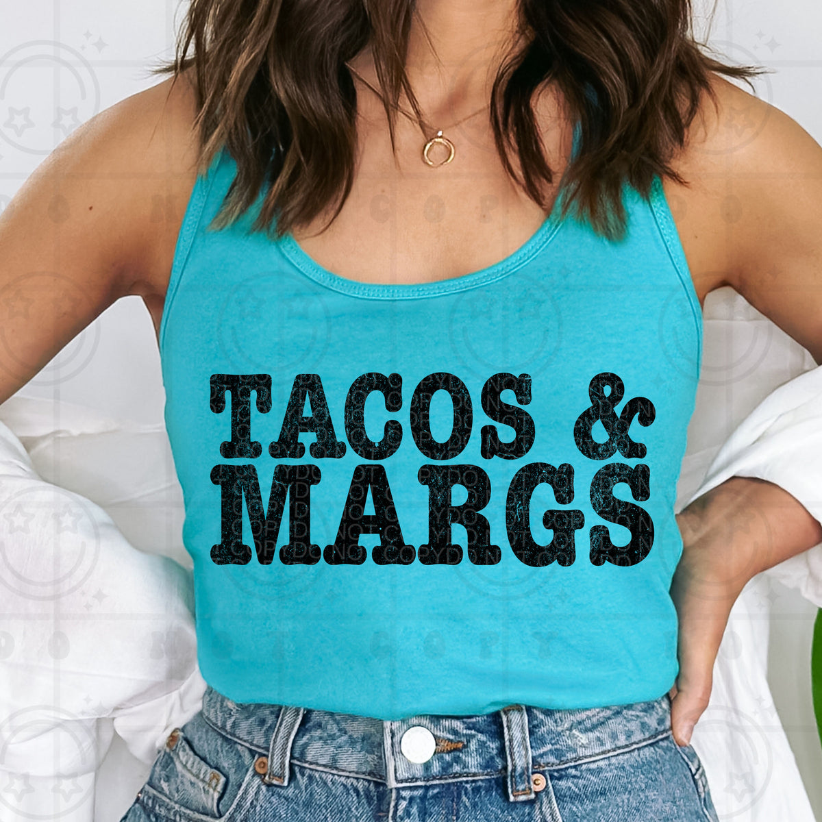 Tacos & margs BLACK stacked (HW) DTF Transfer