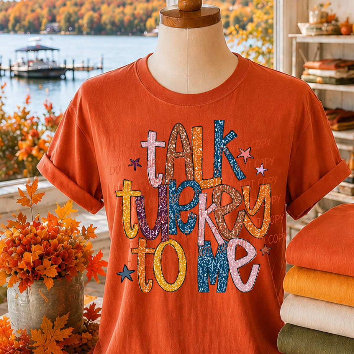 Talk Turkey to Me- Leaf Font (CITY)DTF Transfer