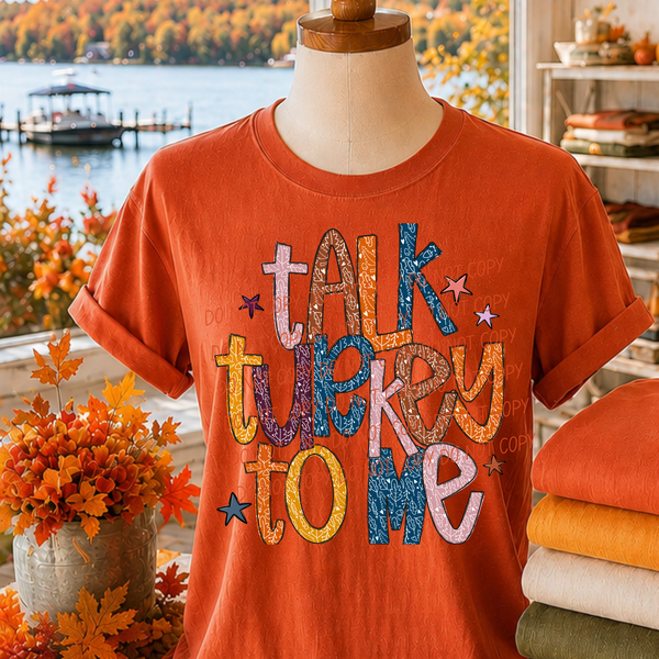 Talk Turkey to Me- Leaf Font (CITY)DTF Transfer