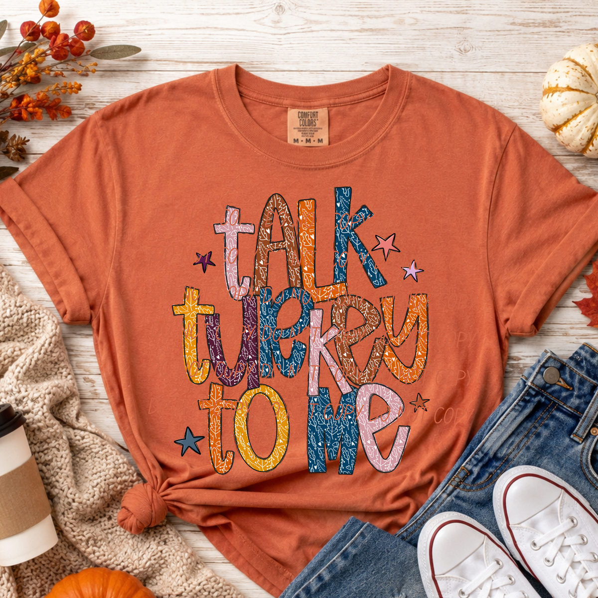 Talk Turkey to Me- Leaf Font (CITY)DTF Transfer