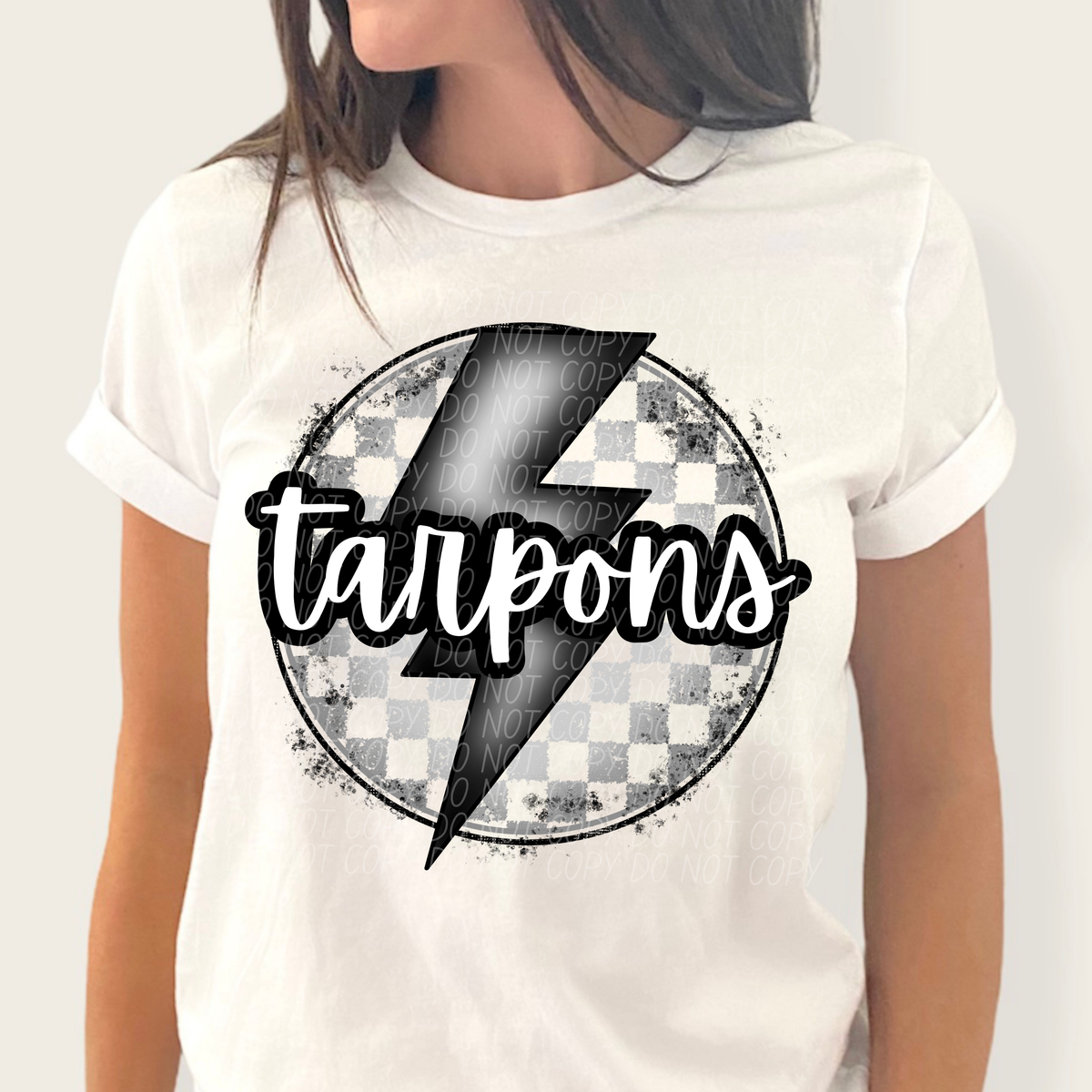 Tarpons grey/silver lightning bolt circle CITY DTF transfer