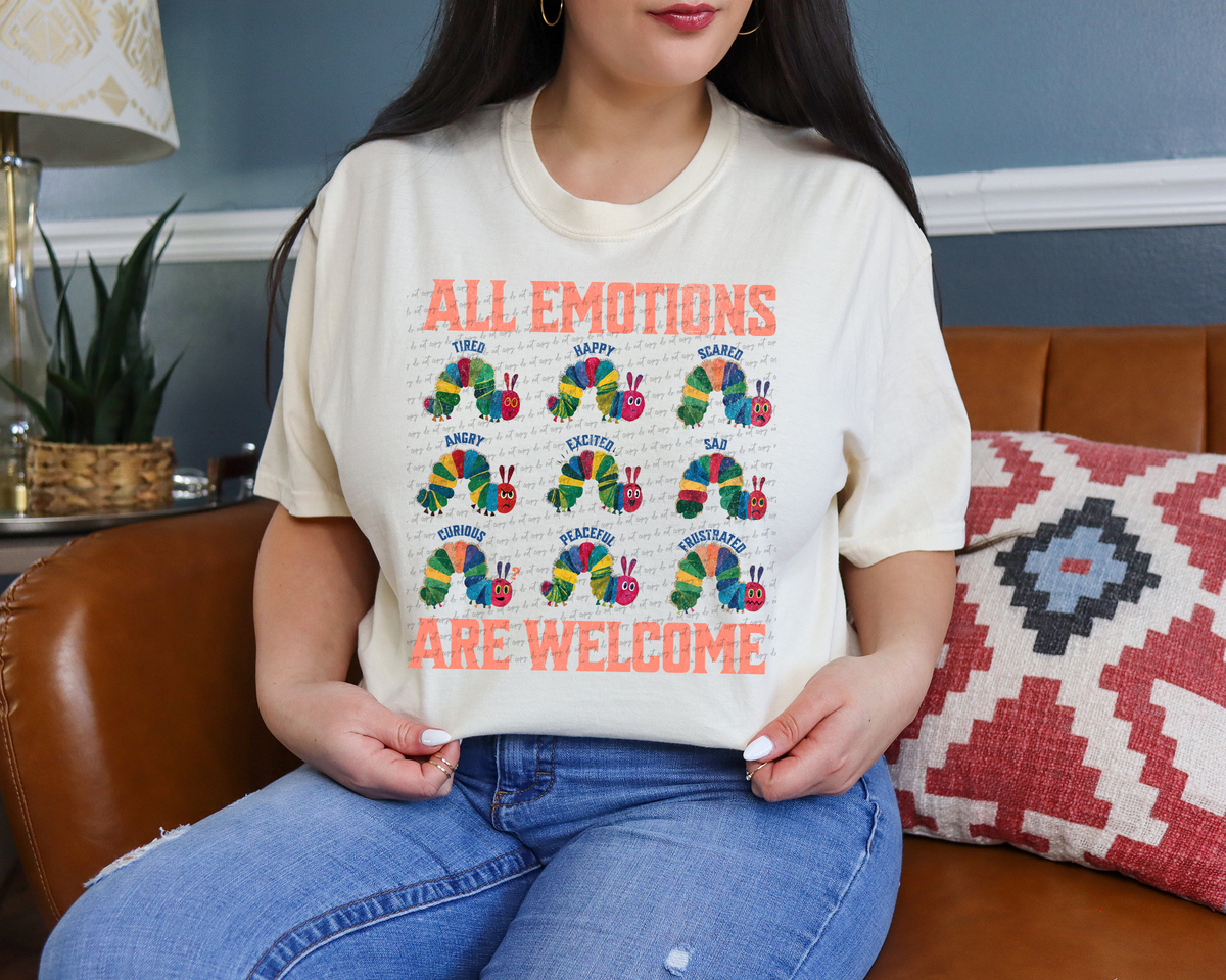 Caterpillar All Emotions Are Welcome Teacher 81389 DTF Transfer