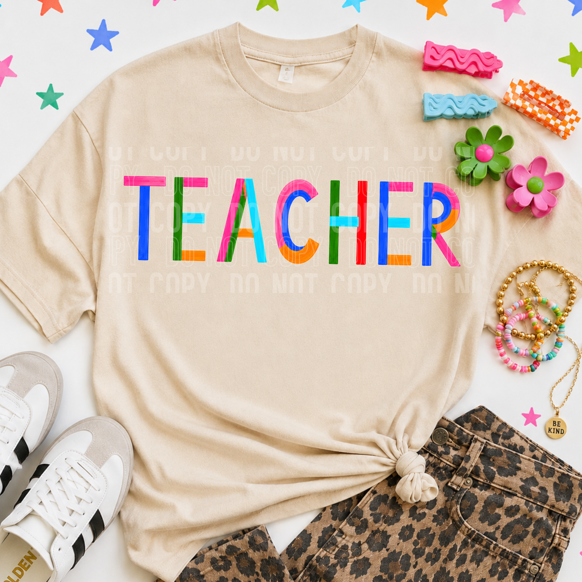 Teacher color block (SBB) DTF Transfer