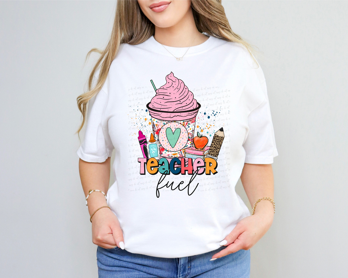 Teacher Fuel Coffee Cup Collage 116663 DTF Transfer