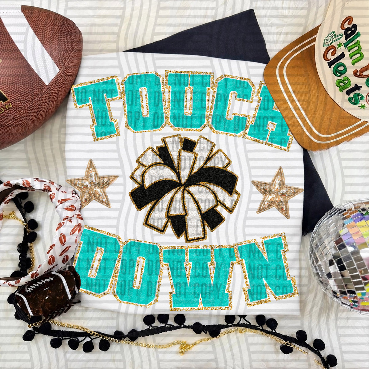 Teal -Touch Down POM (Caplinger) DTF Transfer