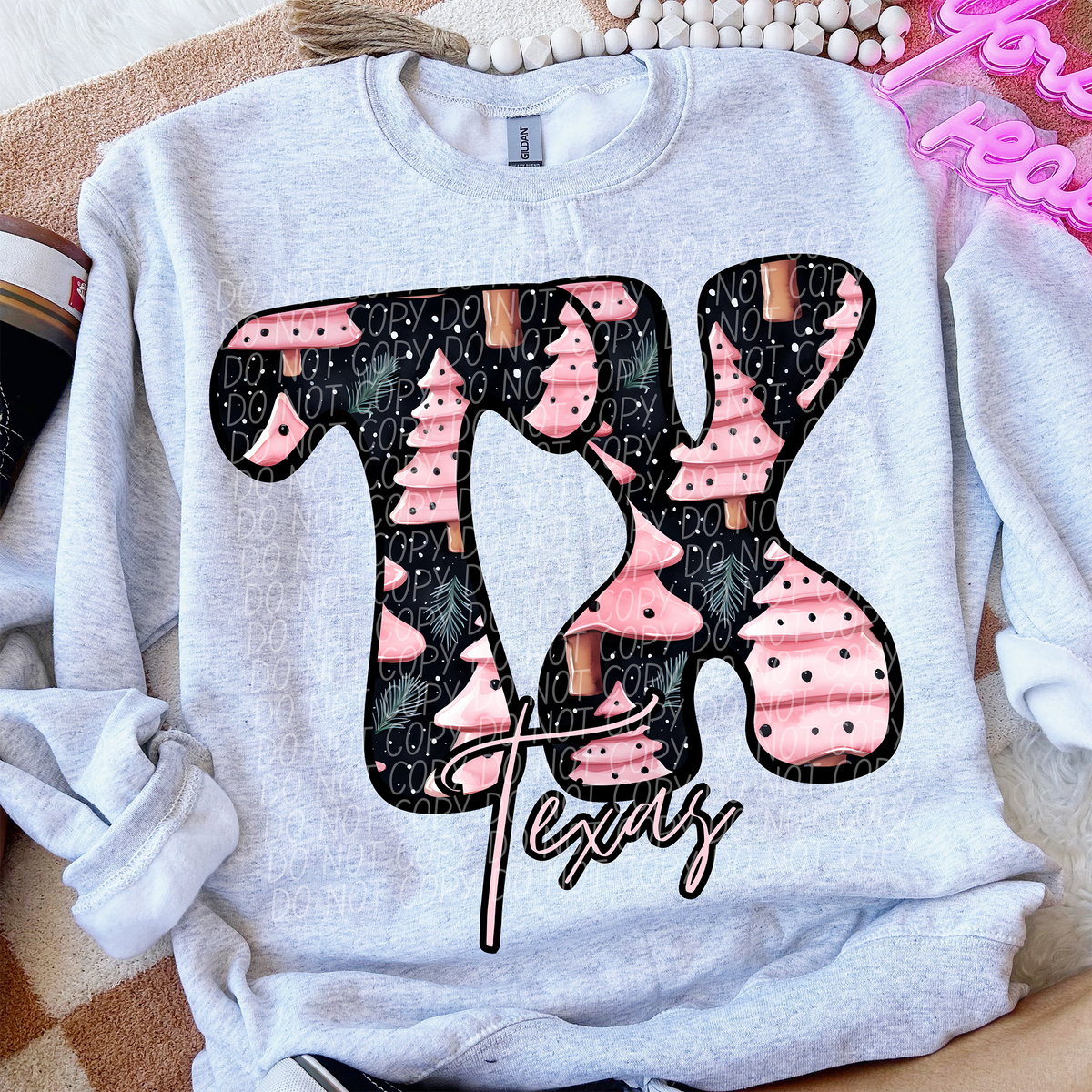 TX Texas Christmas State 66244 DTF transfer