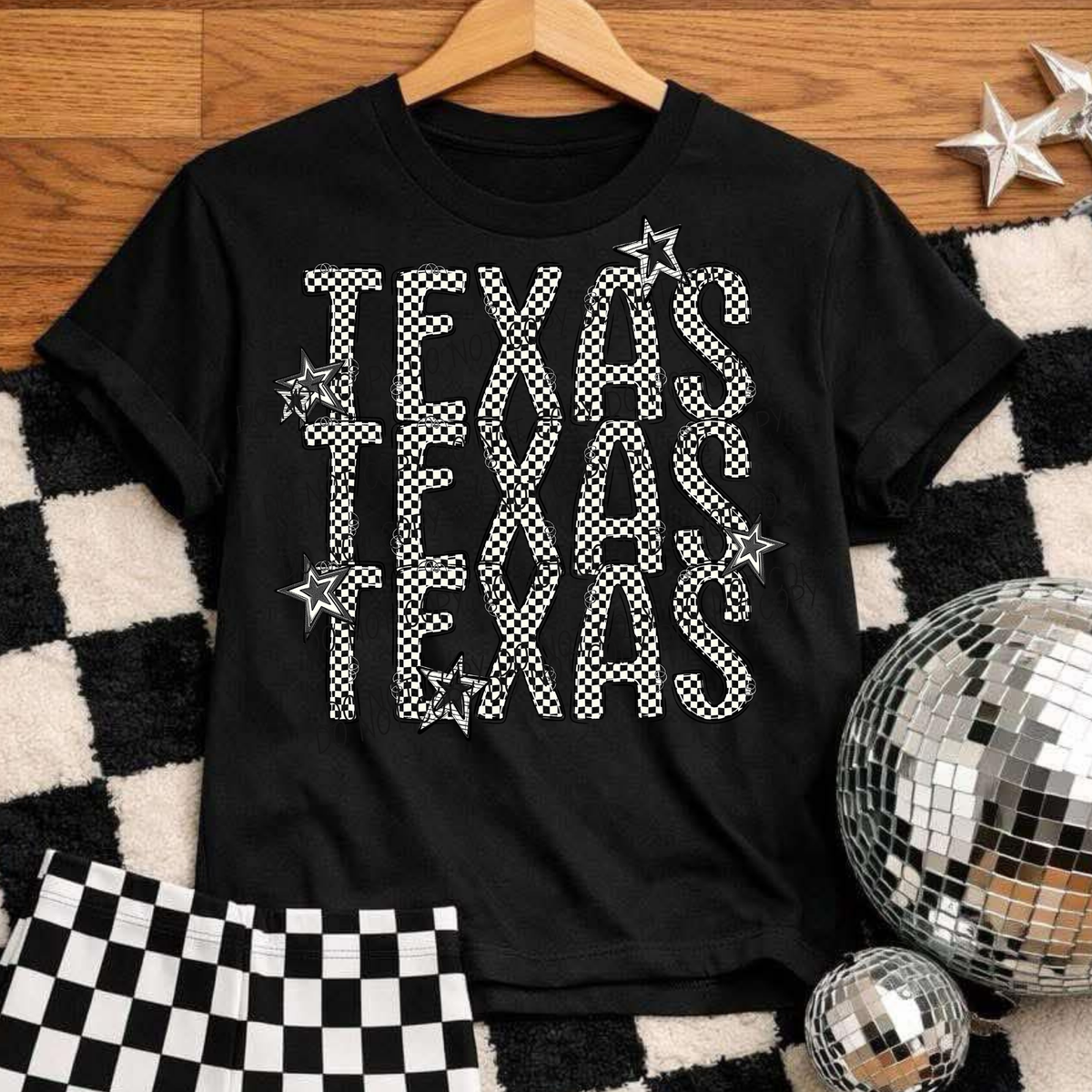 Texas checker star (City) DTF Transfer