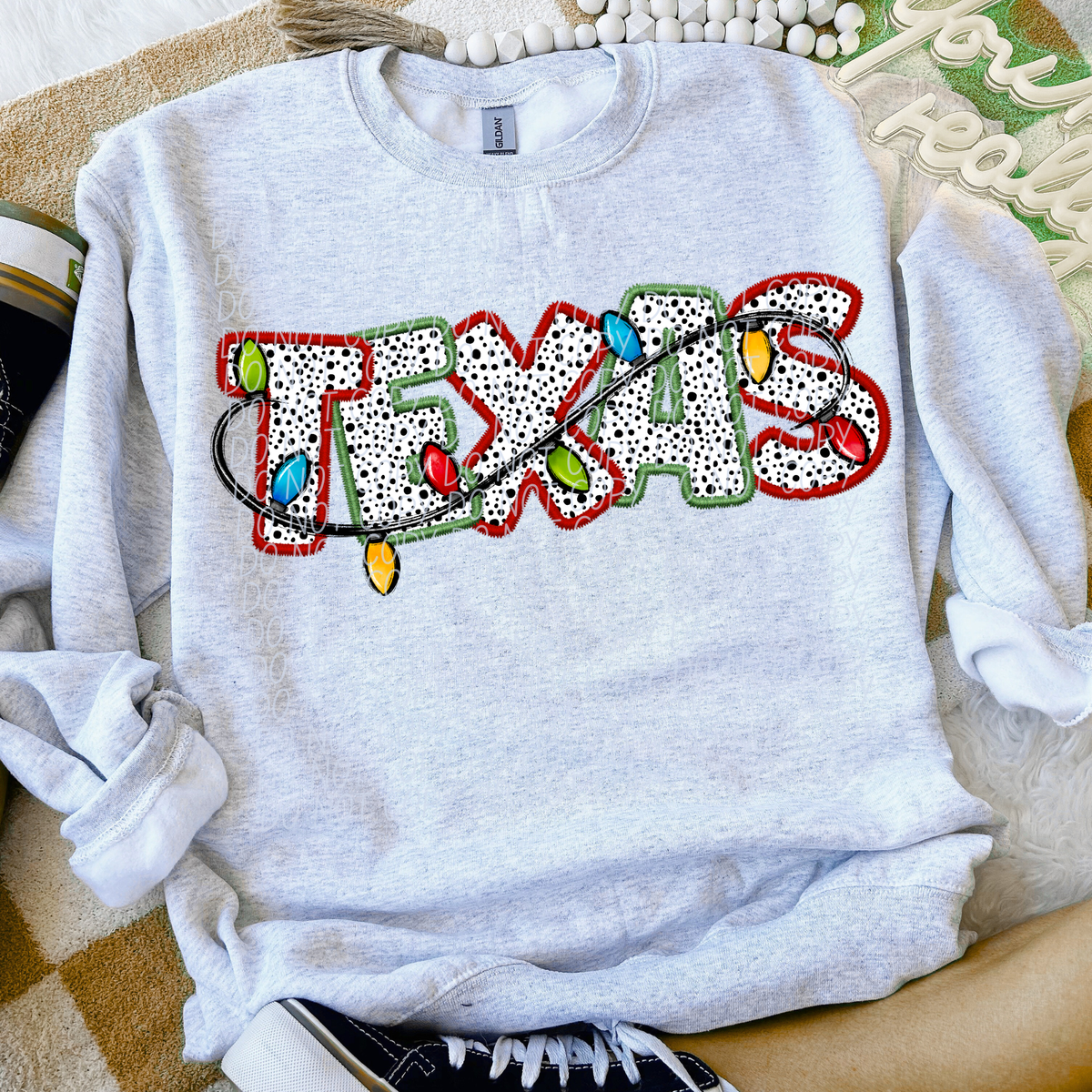 Texas Christmas Lights (City) DTF Transfer