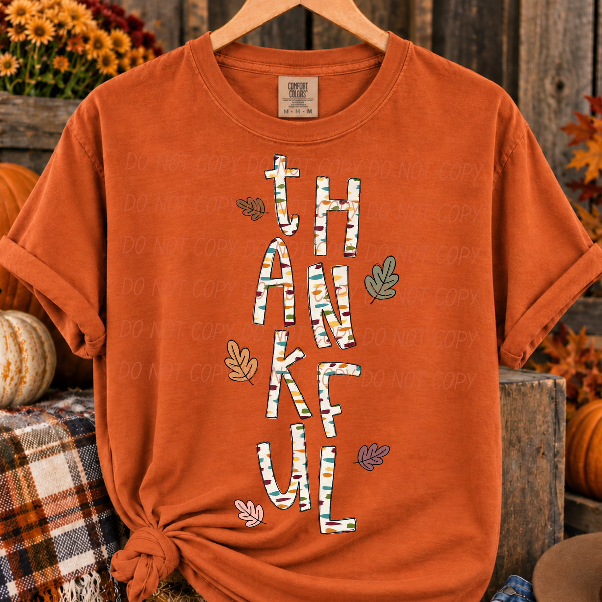 Thankful with Leaves (CITY)DTF Transfer